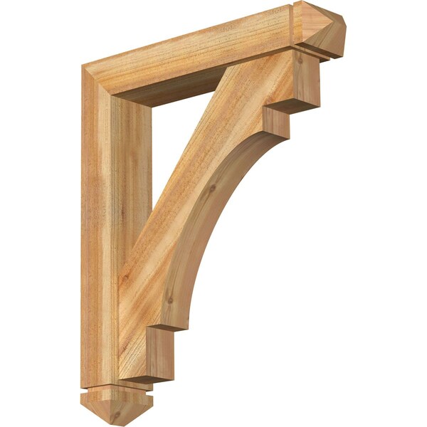 Ekena Millwork Merced Arts and Crafts Rough Sawn Bracket w/ Offset Brace, Western Red Cedar, 6"W x 30"D x 36"H BKT0604X30X36MRC03RWR - main